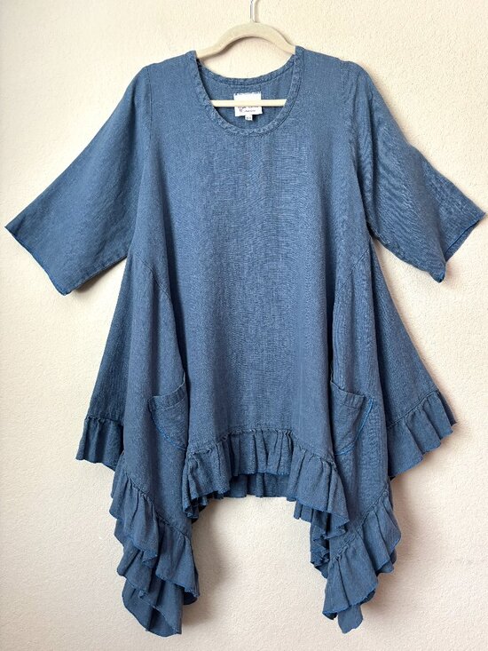Heart'S Desire Tops - Heart's Desire by Mary Grace Linen Butterfly Long Tunic Top